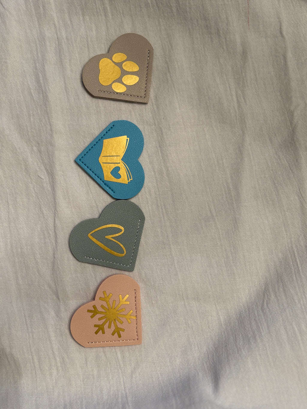 Leather Heart Bookmarks Decaled