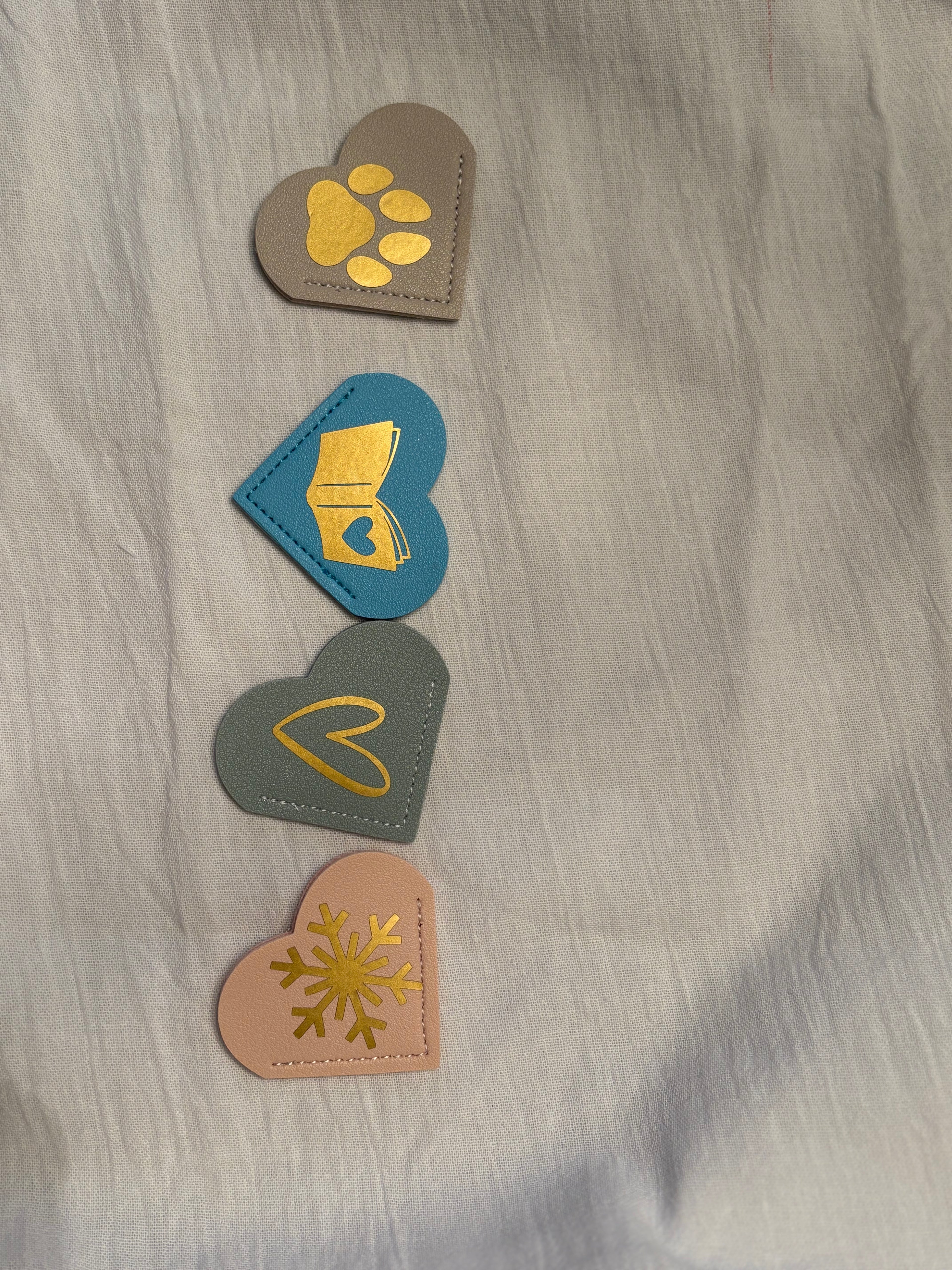 Leather Heart Bookmarks Decaled