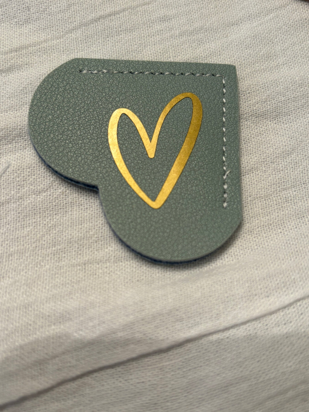 Leather Heart Bookmarks Decaled